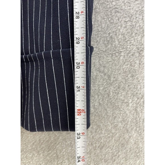BBJ Los Angeles Women's Wide Leg Pants Blue White Pin Striped Cuffed Hem Small - Picture 5 of 13